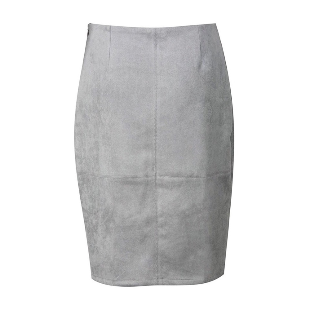 NEW! Gray Suede Skirt - Picture 4 of 5